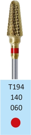 T194140060 Фреза твс-конус - 060 красный насечка крестообразная мелкая. мет. сплавы пластмасса   HO