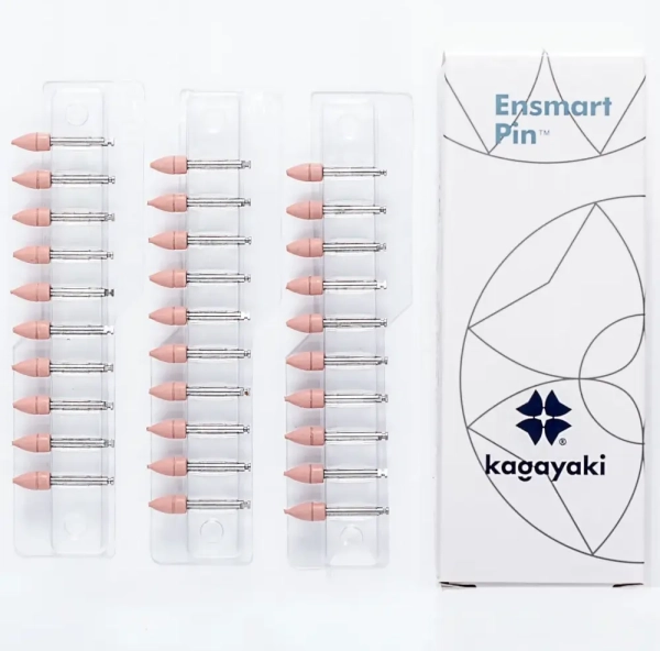 полир "kagayaki ensmart pin" - пуля розовый (силикон) µ 32 - держатель из нержавеющей стали, уп/30шт