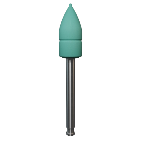 полир "kagayaki ensmart pin" - пуля зелёный (силикон) µ 70 - держатель из нержавеющей стали, 1 штука