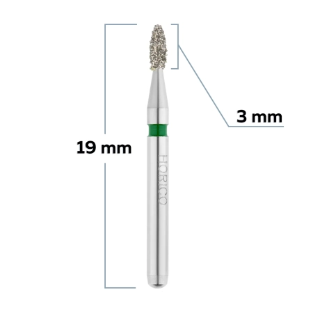 FG277G014 Бор алмазный FG - олива закругленная - 014 зеленый HORICO