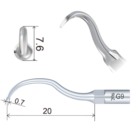 насадка g9 к скайлеру для снятия зубных отложений, woodpecker (подходит к ems)