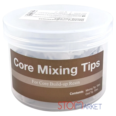 канюли core mixing tips (коричневые) - 50 штук, для core build-up resin, spident