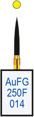 aufg250f014 бор алмазный fg - пламя заостренное - 014 желтый horico