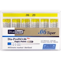 бумажные штифты - конусность 06 - №20 - 100 штук, diadent
