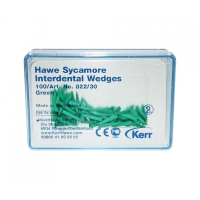 клинья деревянные hawe sycamore interdental wedges, №822/30 (зелёные), 100шт., kerr