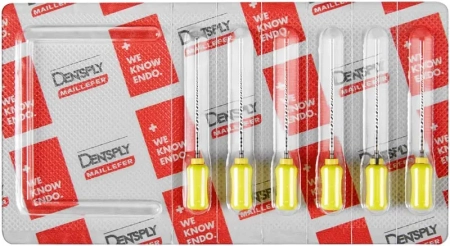 ProTaper / ПроТейпер ручные 25 мм F1 - желтые финишные (6 шт) Maillefer