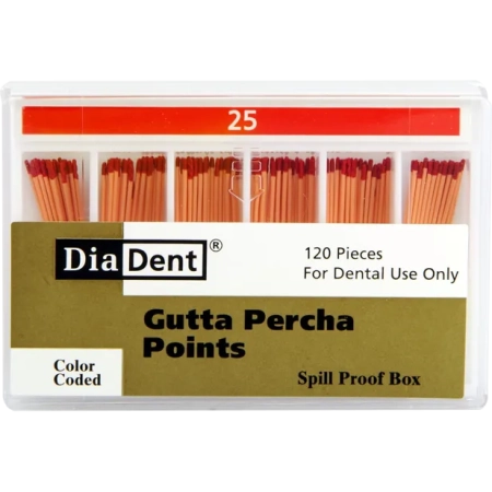 Гуттаперчевые штифты - №25 - 120 штук, DiaDent