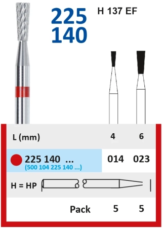 225140023 фреза твс - обр.конус - 023 красный насечка крестообразная мелкая. мет. сплавы пластмасса