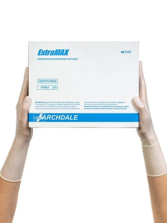 перчатки хирургические латексные неопудренные extramax р-р 6.5, "archdale" россия
