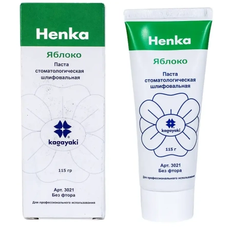 Паста полировочная "Kagayaki Henka", без фтора, вкус: Яблоко, туба /115г   Аналог Cleanic (Керр)