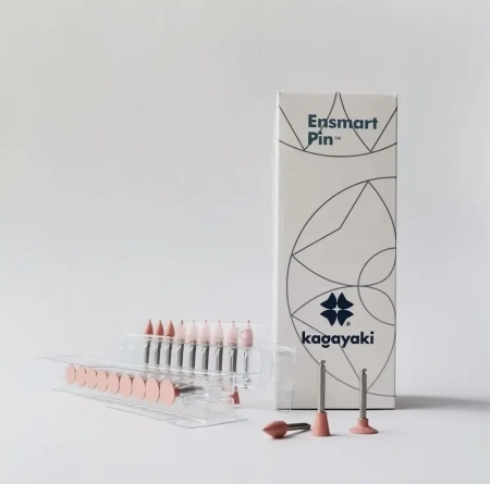 набор полиров "kagayaki ensmart pin" (диск, пуля, чашка - розовые (силикон)) µ 32, 30шт/уп