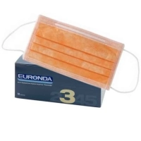 маски защита 3, трехслойные, 50шт., оранжевые, euronda (тк=20 уп)