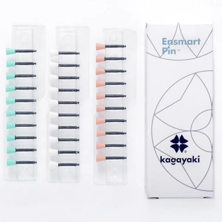 набор полиров "kagayaki ensmart pin" - чашки: белые, зелёные, розовые (силикон) µ 125.70.32, уп/30шт