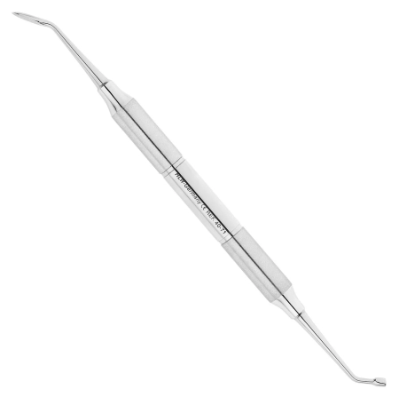 Ложка кюретажная изогнутая 10х5 мм комбинированная со штопфером 3 мм. 40-71*, HLW