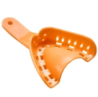 ложки для снятия слепков перфорированные пластиковые детские medium №2 верх оранжевые (12 шт) jnb