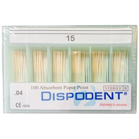 Штифты бумажные абсорбирующие 04 №15 (100 шт) Dispodent
