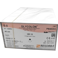 гликолон (фиолетовый) шовный материал l=45см usp 6/0 hr 12 24шт/уп resorba