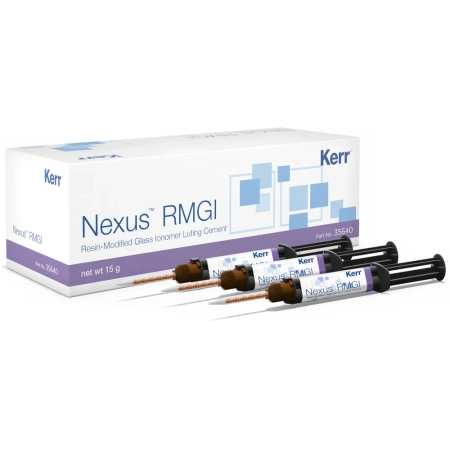 Nexus RMGI - цемент стеклоиономерный для постоянной фиксации (3 шприца по 5 г + 24 насадки) Kerr