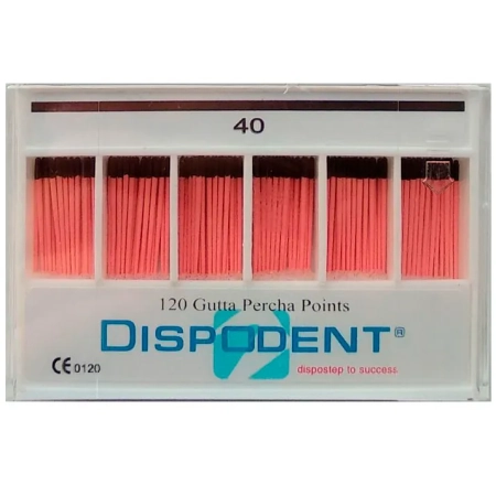 Штифты гуттаперчевые эндоканальные Dispodent № 40,  120 шт.