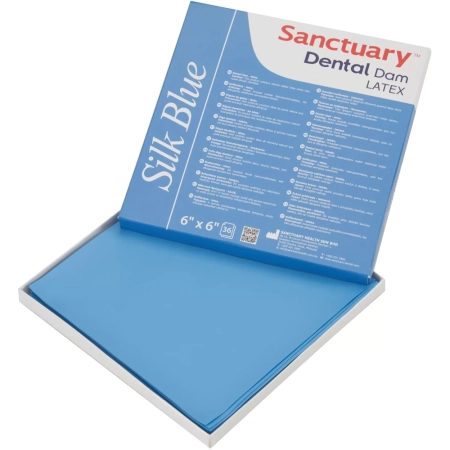 латексные листы dental dam голубой шелк, тонкий, 152 мм х 152 мм, мята (36 шт) sanctuary