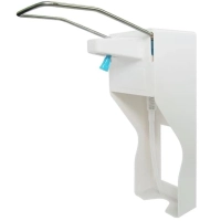 дозатор a-265s настенный, локтевой, пластиковый, c мет. рычагом и распылителем, 1л, shenzhen