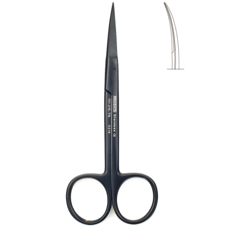 Ножницы шарнирные изогнутые Wagner 12 см, черные, MEDENTA