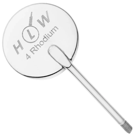 зеркало стоматологическое №4 - 22мм - родий - упаковка 12 штук (hlw dental instruments)