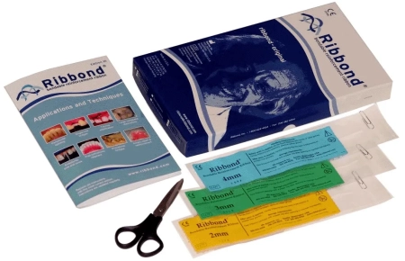 ribbond/риббонд набор с ножницами: 3 ленты по 22 см, шириной 2, 3, 4 мм, толщиной 0.35 мм