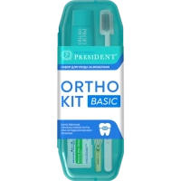 набор для ухода за брекетами president ortho kit basic