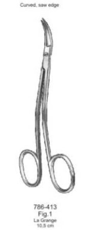 Ножницы глазные изогнутые "La Grange" 105мм №1 (413)