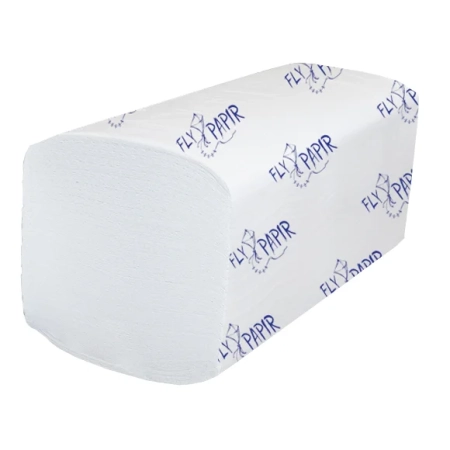 Полотенца бумажные FlyPapir Comfort V(ZZ)-сложение 2-слоя, белые (200 листов) Торус (ТК=20уп)