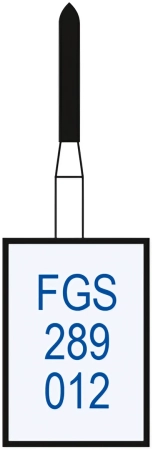 FGS289012 Бор алмазный FGS (313) - торпеда - 012 серый (хвостовик укороченный)HORICO