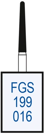 FGS199016 Бор алмазный FGS (313) - конус с закруг. концом  - 016 серый (хвостовик укороченный)HORICO