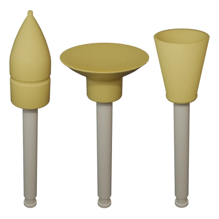 набор полиров "kagayaki enforce pin" (пуля,диск,чашка) - жёлтые (уретан), µ 32, уп/30шт