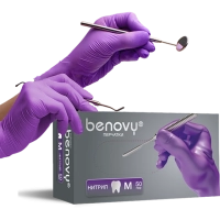 перчатки нитриловые «benovy» df284k1 сиреневые xs 50 пар