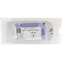 пга - нить полигликолидная, рассасывающаяся, фиолетовая, l=75см., usp 5/0, hs-20, "линтекс"