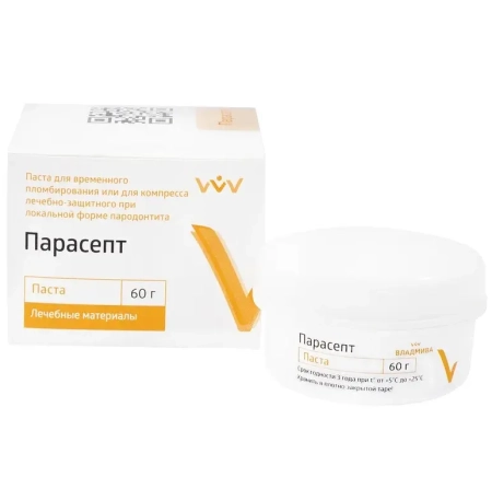 Парасепт паста - плотный защитный компресс для дёсен, 60г., "ВладМиВа"