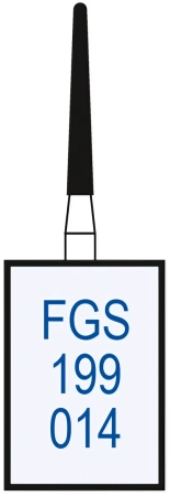 FGS199014 Бор алмазный FGS (313) - конус с закруг. концом  - 014 серый (хвостовик укороченный)HORICO