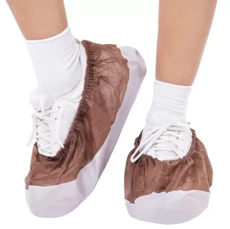 Бахилы медицинские одноразовые из нетканого материала, ламинированные (коричневый/белый), 250пар