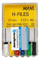 h-files 31 мм, №15-40, 6шт (mani)
