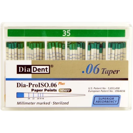 Бумажные штифты - конусность 06 - №35 - 100 штук, DiaDent