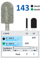 h143x070 бор алмазный h - цилиндр закругленный - 070 черный horico