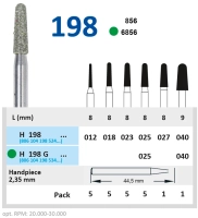 h198027 бор алмазный h - конус закругленный - 027 серый horico