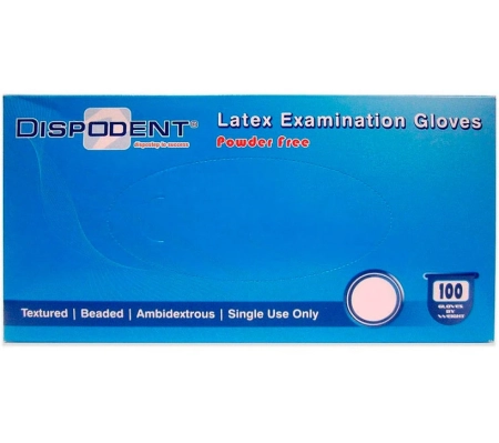 Перчатки "DISPODENT" медицинские, латексные, текстурированные, смотровые, размер (5-6) XS, 100 шт
