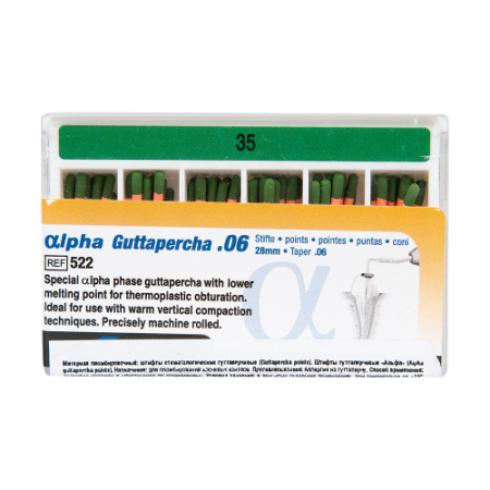 Гуттаперчевые штифты Альфа 06 №35, 60шт., VDW