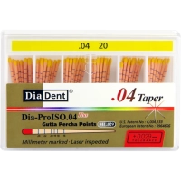 гуттаперчевые штифты - конусность 04 - №20 - 60 штук, diadent