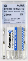 peeso reamers mani - машинные корневые дрильборы, 6шт, 28мм, №5