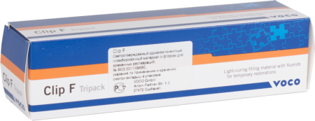 Клип Ф (Clip F) - светоотверждаемый пломбировочный материал со фторидом, 3шпр*4г., арт. 1283, VOCO