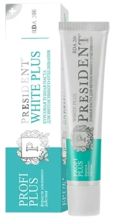 Зубная паста PRESIDENT PROFI PLUS White Plus (200 RDA) 30 мл