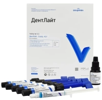 дентлайт - набор №5/2 универсальный а2, а3, а3,5, в2, оа2 (5 шпр по 4.5 г + гель + адгезив) владмива